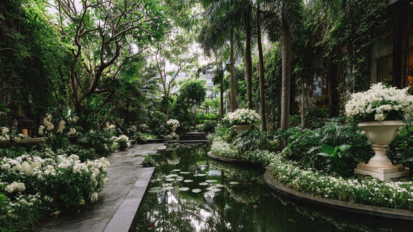 How Can You Transform Your Garden into a Breathtaking Oasis with Just White and Green Plants?