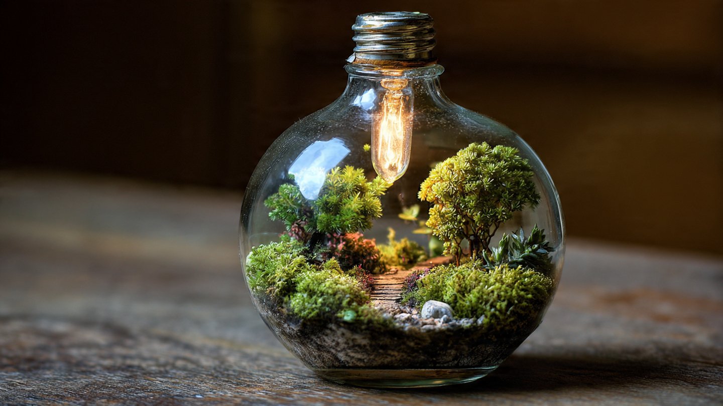 How Can You Transform Old Light Globes into Charming Mini Terrariums?