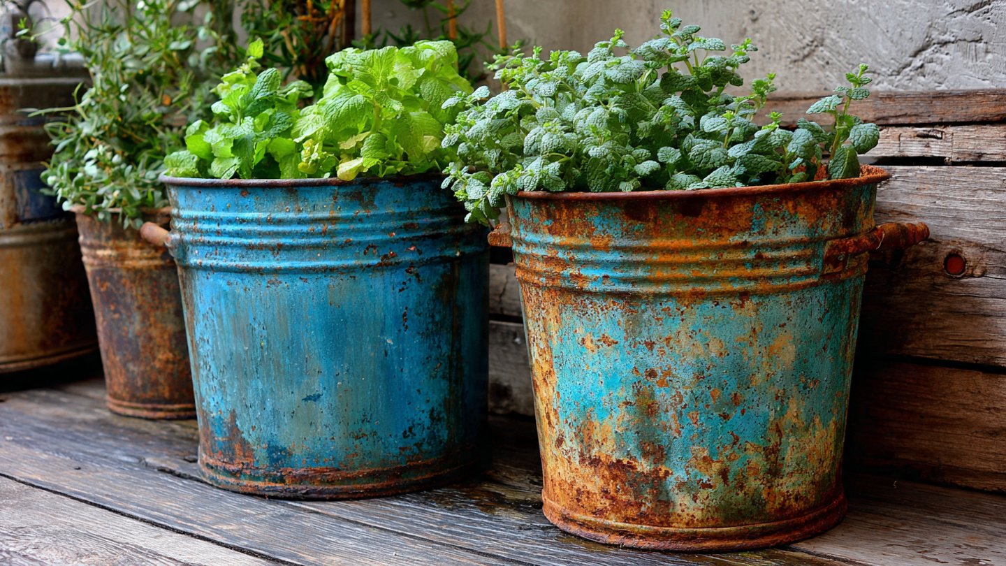 How Can You Transform Old Galvanized Buckets into Stunning Rustic Garden Accents?