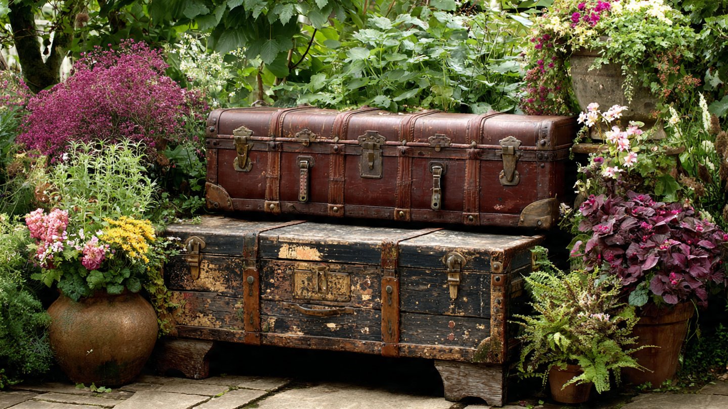 Transforming Old Trunks into Unique Garden Storage Benches: How Can You Revitalize Your Outdoor Space?